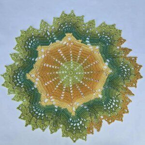 Citrus burst handmade doily 14"